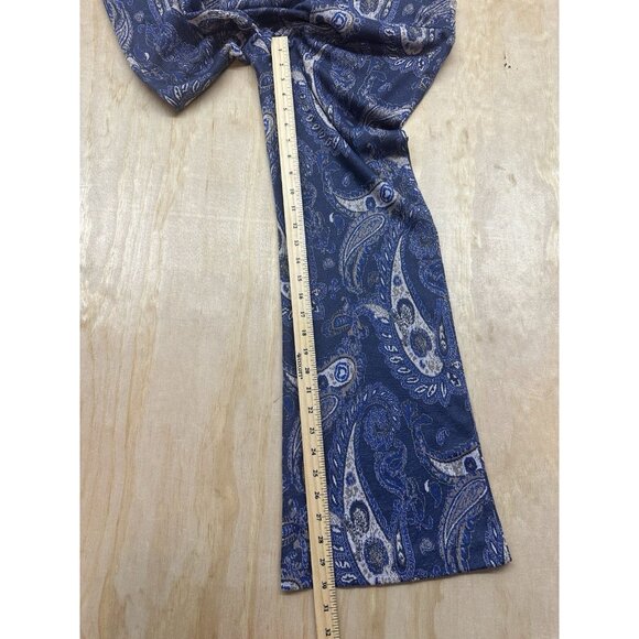 Anthropologie MAEVE Metallic Paisley Pants Women 10P Navy Gold Flare Maria Boho - Picture 6 of 7